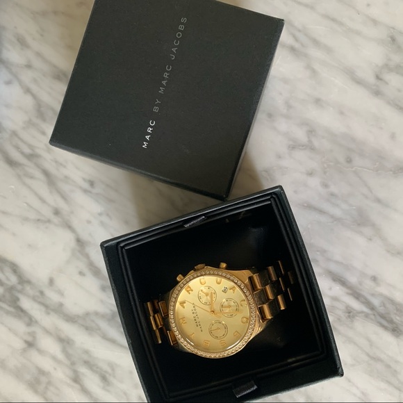 Marc Jacobs Women's Henry Crystal Gold-Tone Watch in Original Box - Picture 7 of 11